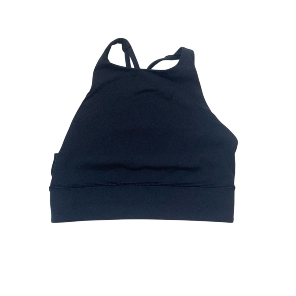 Lululemon high neckline racer back black sports bra size 8 small